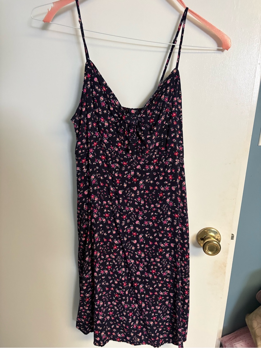 Mossimo Supply Co. Black Slip Dress with Pink Floral Print